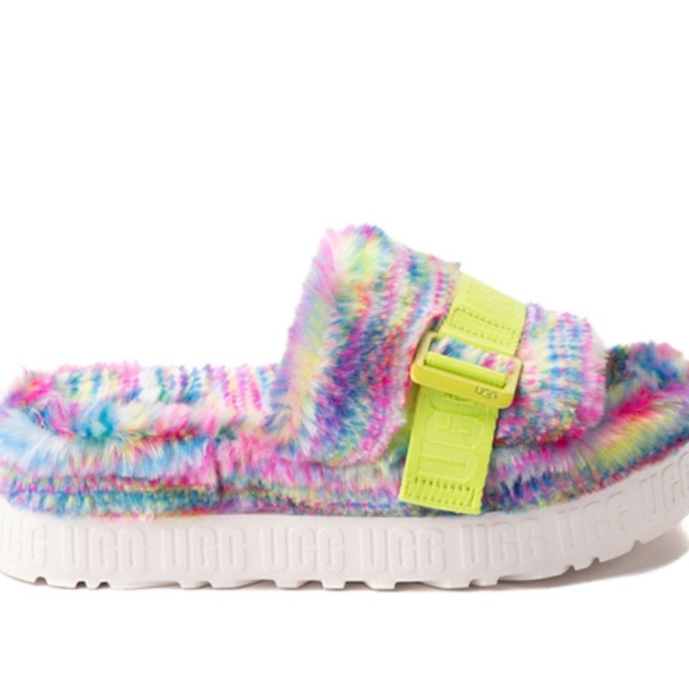 UGG Fluffita Pixelate Slide Sandal - Multicolor sz 6 New - Picture 5 of 9